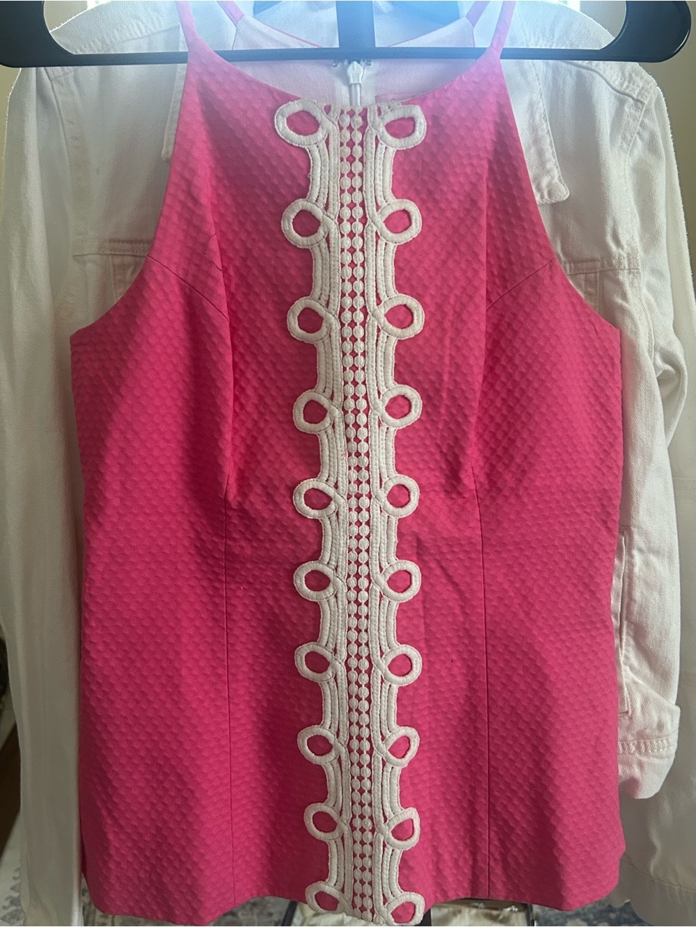 Lilly Pulitzer Hot Pink Sleeveless Top with White Trim